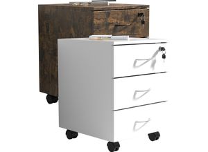 4051814440472 - Rollcontainer Beistellcontainer mit drei Schubladen Maße ca H 55 x B 40 x T 44 cm Bürocontainer abschließbar - Baula L