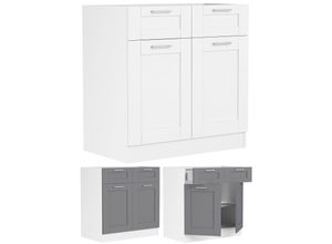 4051814442124 - Küchenschrank Breite 80 cm Schublade Unterschrank Küche Küchenmöbel Landhaus Colura