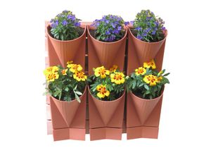 4051814442414 - Hängeaufbewahrung 4x Wandgarten Hängegarten Blumentopf Blumenkasten Gr 80 schwarz B15cm H80cm T12cm Aufbewahrungsboxen