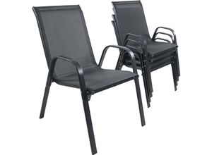 4051814442599 - 4-tlg Set Gartenstuhl Gartenstuhl stapelbar Maße ca H 89 x B 56 x T 73 cm Gartenstühle Gartenmöbel - Sonlas