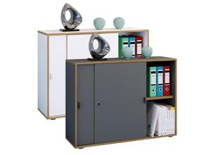 4051814444111 - Holz Büroschrank Ordner Aktenschrank Büromöbel Schrank Salia 2-fach Breite 100 cm Schiebetüren