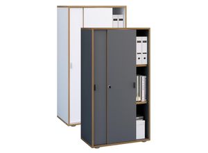 4051814444135 - Büroschrank mit 3 Fächern moderner Aktenschrank mit Schiebetüren Maße ca H 110 x B 60 x T 37 cm– Salia 3-Fach