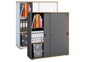 4051814444685 - Holz Büroschrank Ordner Aktenschrank Büromöbel Schrank Salia 3-fach Breite 100 cm Schiebetüren