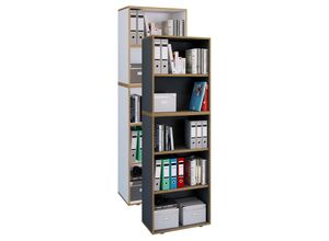 4051814444722 - Holz Büro Stand Regal Bücher Ordner Aktenregal Ordnerregal Bücherregal Salia 5-fach Breite 60 cm