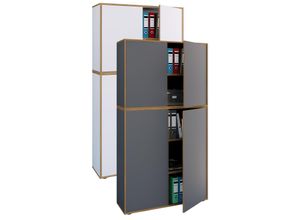 4051814444807 - Holz Büroschrank Ordner Aktenschrank Büromöbel Schrank Salia 5-fach Breite 100 cm Drehtüren