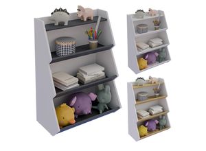 4051814446726 - Holzregal stehend platzsparendes Kinder Regal Maße H 89 x B 63 x T 35 cm Elegantes Regal Aufbewahrungsregal Bücherregal Standregal - Italu