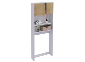 4051814446788 - Waschmaschinenschrank Praktischer Überbauschrank mit viel Stauraum Maße ca B 70 x H 182 x T 21 cm Waschmaschinenregal für Bad und Waschküche Waschmaschinenüberbauschrank- Goralo