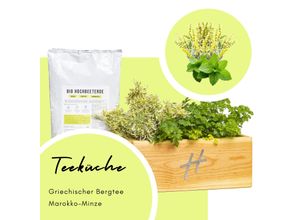 4051814447648 - URBAN-Hochbeet Pflanzkasten-Set Echtpflanzen Erde & Pinienrinde Hochbeeterde Dünger Holz Küche Fensterbank Pflanzenset Pflanzkasten für Garten Terrasse Balkon Maße Pflanzentopf H 16 x B 39 x T 18 cm