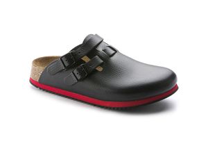 4052001429034 - Clog Kay Superlauf wb Naturleder schwarz rot normal Größe 41 - Birkenstock