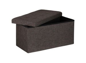 4052025046620 - Faltbare Sitzbank xl mit Stauraum Sitzcube mit Fußablage Sitzwürfel als Aufbewahrungsbox 38x76x38cm braun - Relaxdays