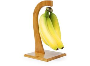 4052025102494 - Relaxdays - Bananenhalter sheldon hbt 285 x 16 x 16 cm dekorativer Bananenständer aus Bambus für die Küche zum Aufhängen von Bananen Weintrauben