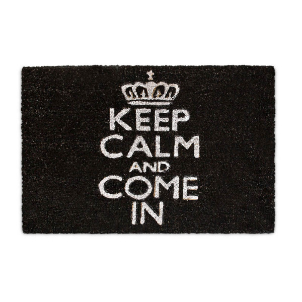 4052025177591 - relaxdays Kokosmatte KEEP CALM AND COME IN schwarz 400 x 600 cm