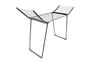 4052025188610 - Standtrockner klappbar 13 m Wäscheleine HxBxT 104 x 169 x 545 cm wetterfester Wäschetrockner schwarz - Relaxdays