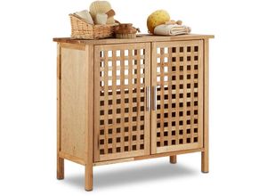 4052025201548 - Relaxdays - Waschbeckenunterschrank Walnuss hbt 61x 66 x 29 cm Waschbeckenschrank robust und widerstandsfähig Bad Unterschrank fürs Waschbecken oder