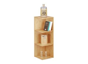 4052025202804 - Eckregal Bambus 3 Ablagen HxBxT 855 x 29 x 29 cm Bücherregal Küchenregal Aufbewahrung Lagerung natur - Relaxdays