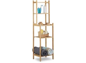 4052025209483 - Badregal Bambus 5 Ablagefächer für Küche Flur Badezimmer offenes Standregal HxBxT 121 x 33 x 28 cm natur - Relaxdays