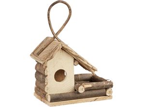 4052025211035 - Vogelhaus zum Aufhängen klassisches Vogelhäuschen aus Holz handgemachte Vogelvilla zur Dekoration natur - Relaxdays