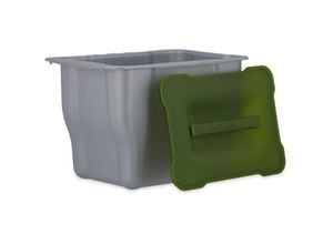 4052025217570 - Abfallbehälter für Küche Abfallsammler Kitchenbox für Biomüll Multifunktionsbox mit Deckel 5 Liter grau - Relaxdays