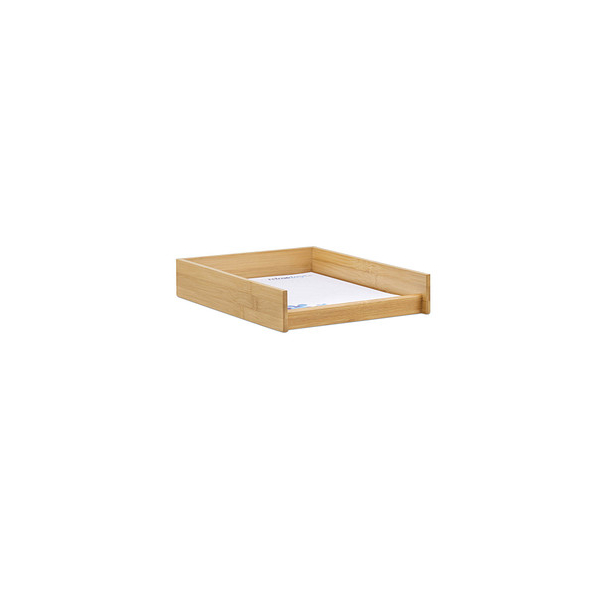 4052025221812 - Relaxdays - Dokumentenablage Holz din A4 Papierfach Büro Schreibtisch flach Briefablage Bambus BxT 25x33 cm natur