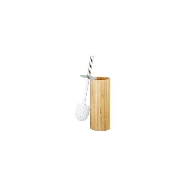 4052025222239 - Relaxdays - WC-Bürstenhalter Bambus runde Klobürstenhalterung fürs Bad Toilettenbürstenständer HxD 375x105 cm natur