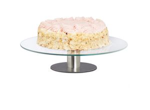 4052025222871 - Tortenplatte drehbar Standfuß Kuchenplatte zum Dekorieren Torten Drehteller für Kuchen ø 30cm transparent - Relaxdays