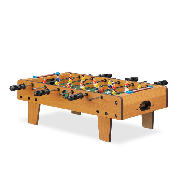 4052025225179 - Tischkicker Tischfussball Kinder und Erwachsene Fußball Tischspiel Holz-Optik b x t 69 x 37 cm grün-braun - Relaxdays