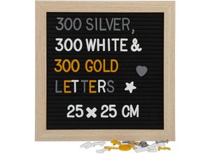 4052025240776 - Relaxdays Letterboard 25 x 25 cm Holz 900 x Zeichen Buchstaben Buchstabentafel Message Board Wandmontage schwarz