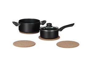 4052025240936 - Relaxdays - Korkuntersetzer 4er Set Unterlage für Töpfe & Pfannen Tischuntersetzer rund hitzebeständig 19 cm ø natur