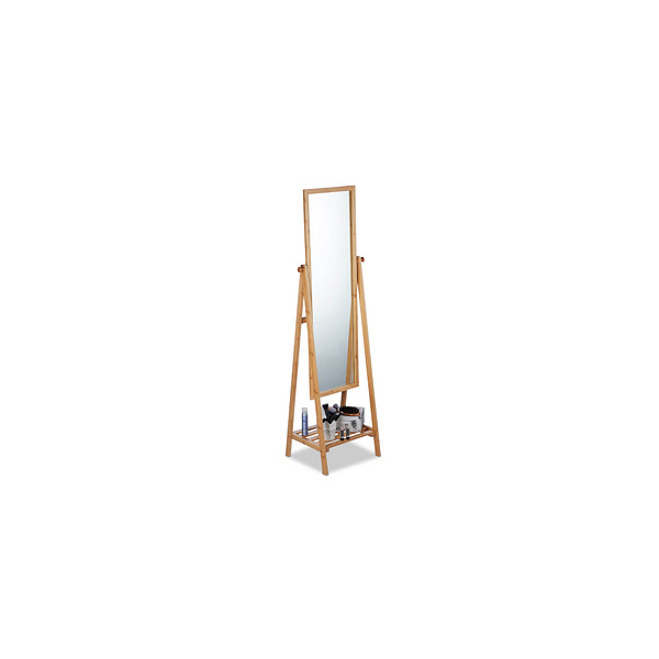 4052025242350 - Standspiegel Bambus schwenkbarer Spiegel Ankleidespiegel mit Ablage zum Stellen hbt 160x40x36 cm natur - Relaxdays 4052025242350 - Standspiegel Bambus schwenkbarer Spiegel Ankleidespiegel mit Ablage zum Stellen hbt 160x40x36 cm natur - Relaxdays