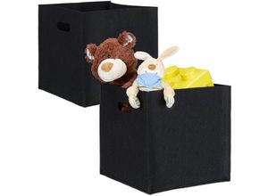4052025243951 - Relaxdays - 2er Set quadratische Filzkörbe faltbar mit 2 Trageöffnungen schicke Regalkörbe h x b x t 30 x 30 x 30 cm schwarz 4052025243951 - Relaxdays - 2er Set quadratische Filzkörbe faltbar mit 2 Trageöffnungen schicke Regalkörbe h x b x t 30 x 30 x 30 cm schwarz