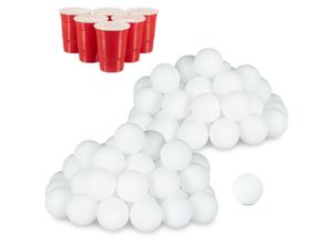 4052025244484 - 96er Set Beer Pong Bälle ohne Aufdruck Kunststoff ohne Naht Trinkspiel Tischtennisbälle 38 mm weiß