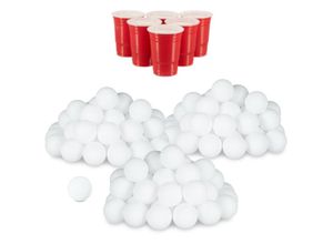 4052025244491 - 144er Set Beer Pong Bälle ohne Aufdruck Kunststoff ohne Naht Trinkspiel Tischtennisbälle 38 mm weiß