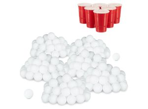 4052025244507 - 288er Set Beer Pong Bälle ohne Aufdruck Kunststoff ohne Naht Trinkspiel Tischtennisbälle 38 mm weiß