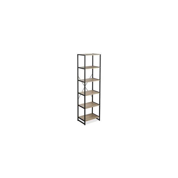 4052025251482 - Standregal hohes Bücherregal mit 6 Fächern Regal Industrial Design HxBxT 180x50x35 cm PB Metall braun - Relaxdays