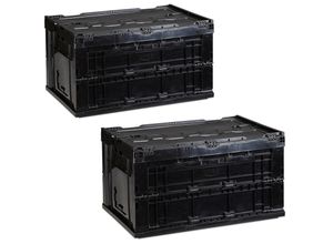 4052025253172 - Relaxdays - 2x Profi Transportbox stabil Gewerbe hochwertiger Kunststoff Qualität 60 l HxBxT 325x585x395cm schwarz