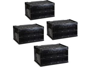 4052025253189 - Relaxdays - 4x Profi Transportbox stabil Gewerbe hochwertiger Kunststoff Qualität 60 l HxBxT 325x585x395cm schwarz