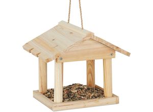 4052025260613 - Vogelhaus zum Aufhängen Vogelhäuschen Garten und Balkon unbehandeltes Holz kleines Vogelfutterhaus natur - Relaxdays