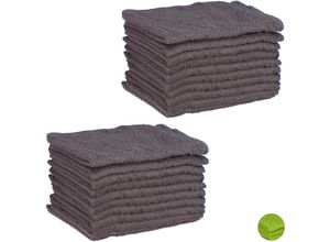 4052025261573 - Relaxdays - 20 x Mikrofasertücher 40x30 cm saugfähiges Microfasertuch Allzweckreinigung waschbar weich fusselfrei grau