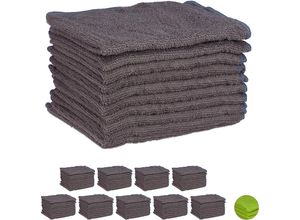 4052025261580 - Relaxdays - 100 x Mikrofasertücher 40x30 cm saugfähiges Microfaseruch Allzweckreinigung waschbar weich fusselfrei grau