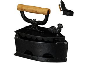 4052025264109 - Deko Bügeleisen Antik-Design Plätteisen mit Holzgriff Nostalgie Kohlebügeleisen Iron Gusseisen schwarz - Relaxdays 4052025264109 - Deko Bügeleisen Antik-Design Plätteisen mit Holzgriff Nostalgie Kohlebügeleisen Iron Gusseisen schwarz - Relaxdays