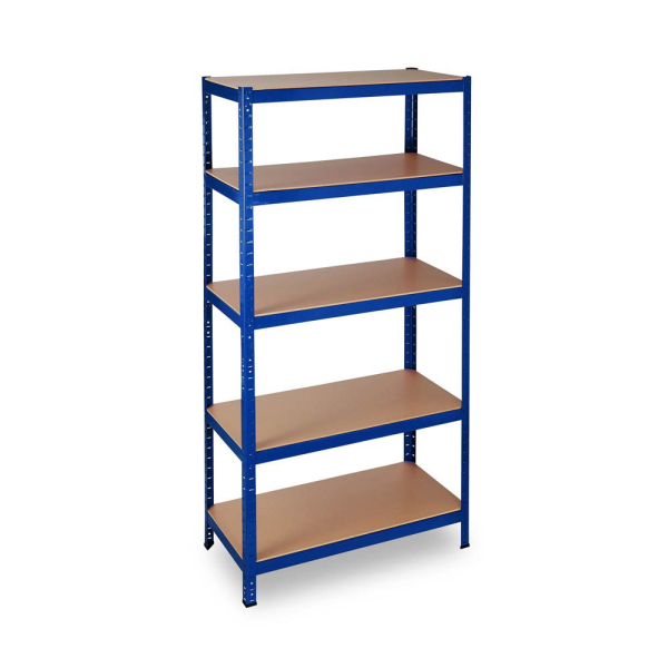 4052025267513 - Relaxdays Schwerlastregal Traglast 1325 kg 5 Ebenen zum Stecken Keller Garage Stahl HxBxT 180 x 90 x 45 cm blau