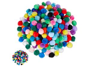 4052025271084 - 400x Pompons bunt im Set kleine Bommeln zum Basteln Mini Pom Pom Kugeln Deko für Geburtstag & Hochzeit D 2 cm bunt