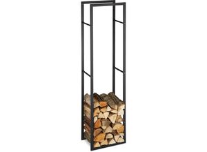 4052025287726 - Kaminholzregal für innen hohes Feuerholzregal für Kamin & Ofen Stahl HxBxT 170 x 445 x 30 cm schwarz - Relaxdays