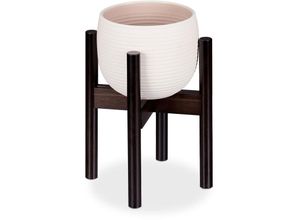 4052025288235 - Blumenständer Bambus individuell verstellbar für Blumentöpfe bis 32 cm Pflanzenständer h 355 cm braun - Relaxdays