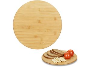 4052025288402 - Drehteller rund 360° drehend zum Servieren Gewürze Öl Marmelade Käse ø 32 cm Bambus Drehplatte natur - Relaxdays