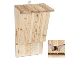 4052025288785 - Relaxdays - Fledermauskasten großer Unterschlupf für Fledermäuse aus unbehandeltem Holz HxBxT 34 x 225 x 13 cm natur