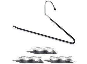 4052025290252 - Relaxdays - 60 x Hosenbügel rutschfest Kleiderbügel für Hosen gummiert aus Metall platzsparend großes Set 35 cm breit schwarz