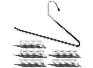 4052025290276 - Relaxdays - 100 x Hosenbügel rutschfest Kleiderbügel für Hosen gummiert aus Metall platzsparend großes Set 35 cm breit schwarz