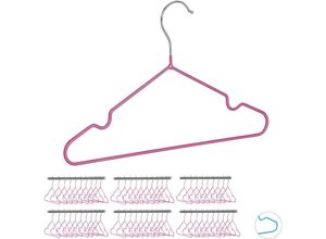 4052025291020 - 60 x Kinderkleiderbügel platzsparende Drahtbügel Mädchen Babybügel mit Kerben PVC-beschichtet Bügel 30 cm pink