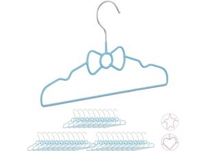 4052025291235 - 30 x Kinderkleiderbügel Schleife Drahtbügel Babybügel dekorativ & platzsparend Kinderbügel Metall 30 cm blau